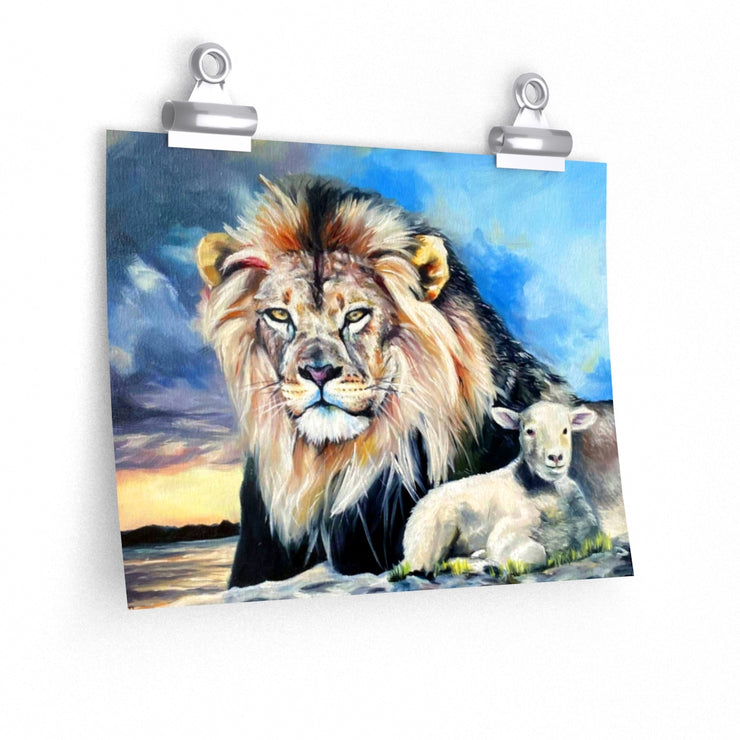THE LION AND THE LAMB Matte horizontal posters