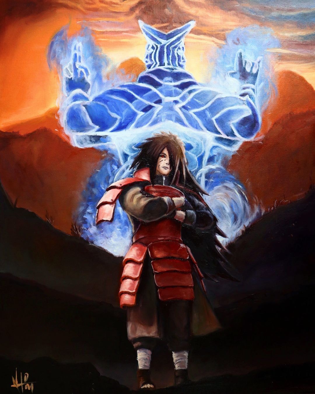 Uchiha Madara by Samuel Morales 16" x 20" Original Oil Painting on Canvas