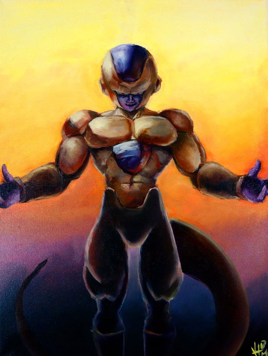 Golden Frieza by Samuel Morales ORIGINAL Oil Painting